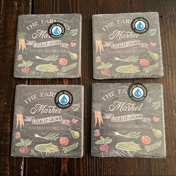 The Farmers Market Absorbent Stoneware Coaster (set of 4) - Picture 1 of 3